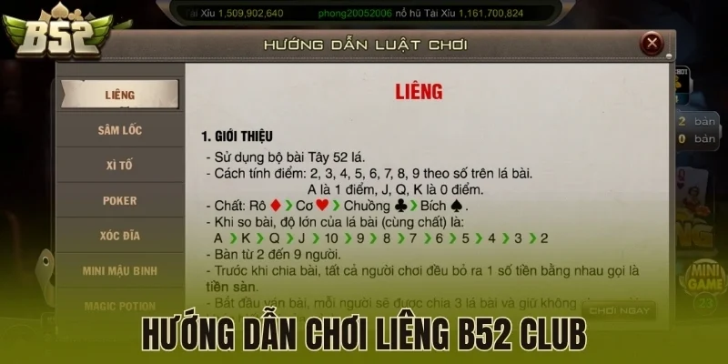 Hướng dẫn chơi Liêng B52 Club